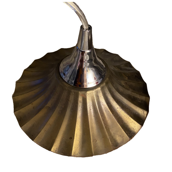 Vintage Pendant Light Shade 2.36"x8" Industrial Style Distressed Gold Tone Metal - Picture 4 of 4